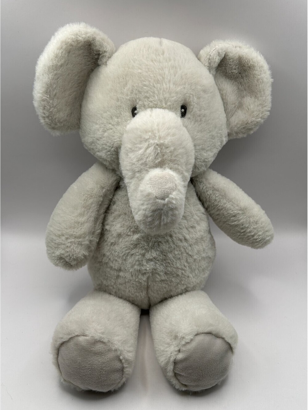 Kellytoy Gray Elephant Stuffed Animal Sitting Soft Toy 35 cm Baby pose